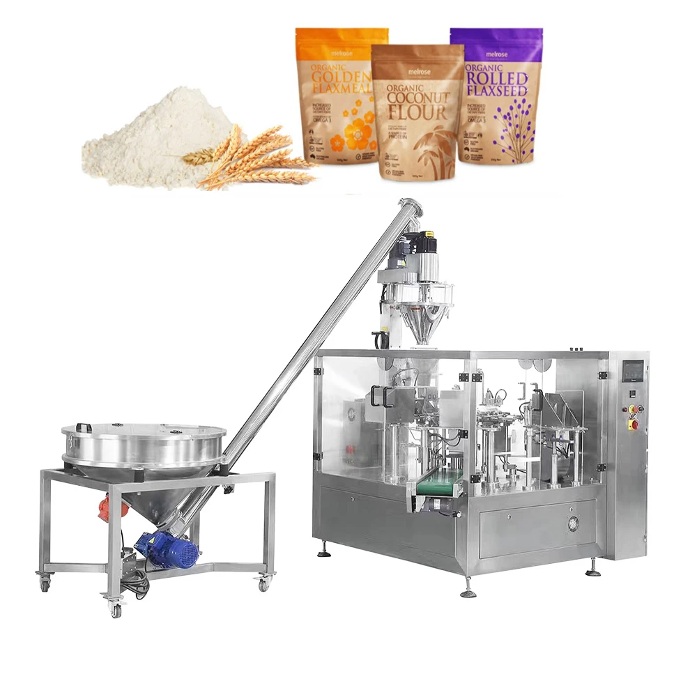 Полный автоматический роторный порошок упаковочная машина для молнии сумка встать мешок с порошковой начинкой