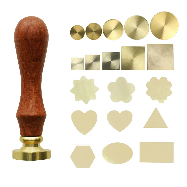Blank Wax Sealing Stamp Vintage Wood Stamp Removable Brass Standard wax Stamp