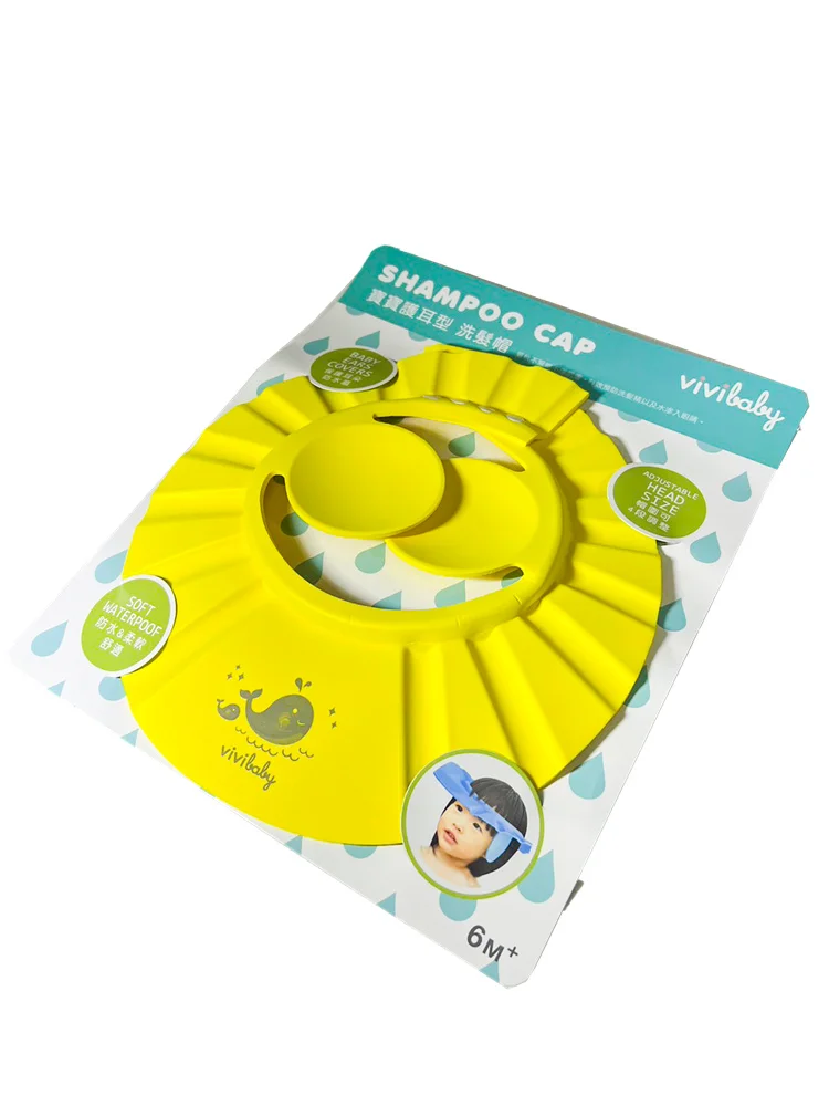 Wholesale Comfortable Baby Shower Ear-Covering Waterproof Shampoo Cap Crown Made In Taiwan