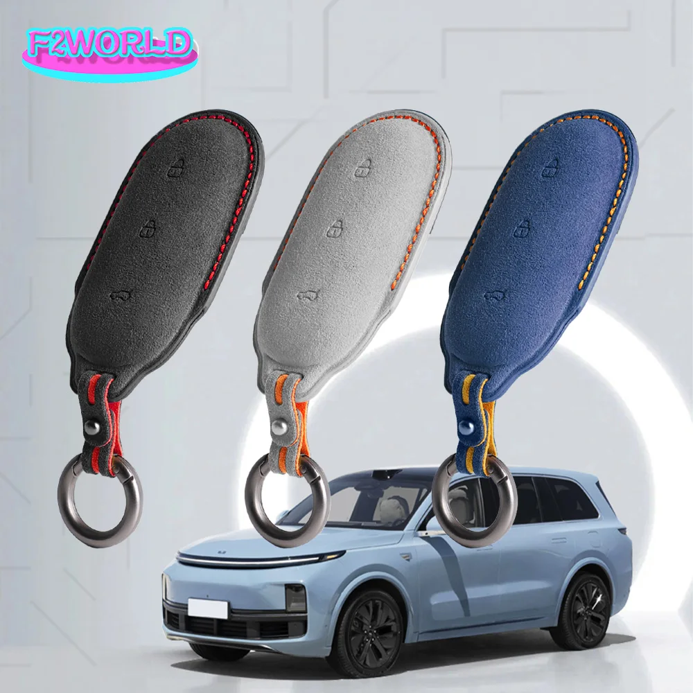 For LEADING IDEAL LiXiang L9 L8 L7 Alcantara Smart Key Keyless Remote Entry Fob Case Cover Key Case for Car