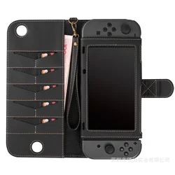 leather Carrying Case Game Card Cartridges foldable multifunctional stand for Nintendo Switch