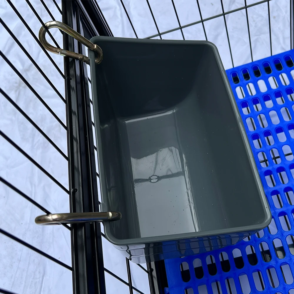 Hanging Fence Feeder Feed Trough and Waterer Bucket with Clips for Goat Chicken Duck Sheeple Dog Piglets Deer Goose Turkeys