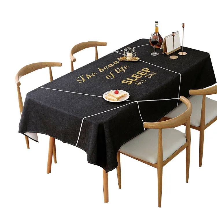 Waterproof Custom Rectangular Print Table Cloth Linen Cotton Table Cloth For Weddings Decorations