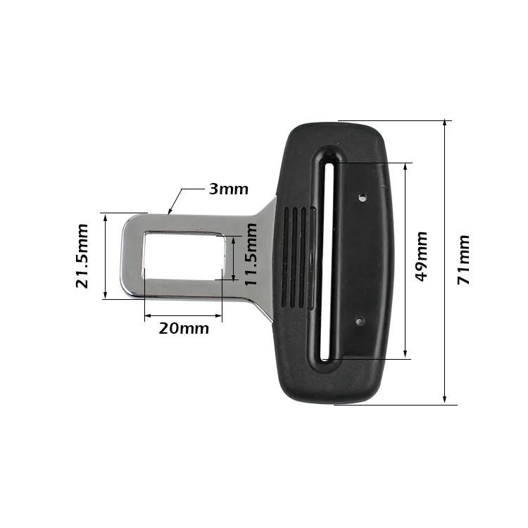 Seat Belt Male Part Lock Buckle Tongue Clip Car Seat Belt Tongue 2 Points 21.5mm