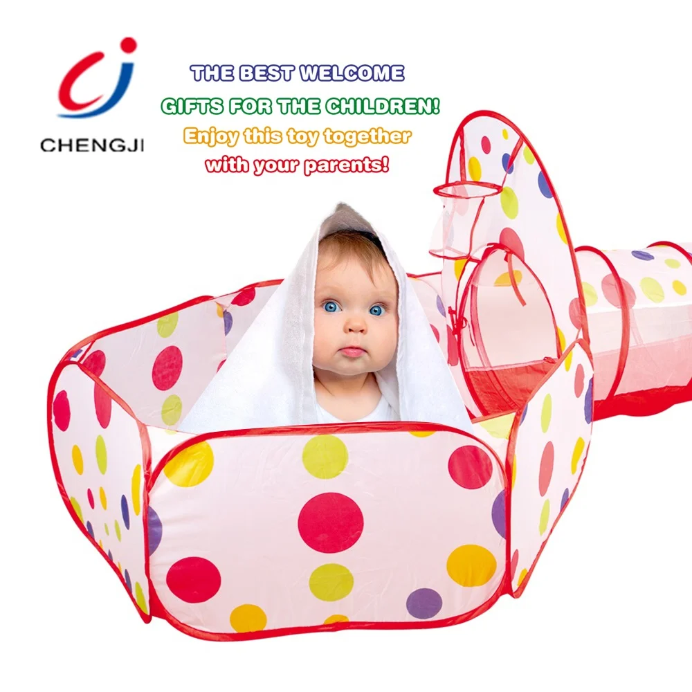 Детский складной дом, океан, бассейн для шаров, туннель для стрельбы, Детская туннельная палатка