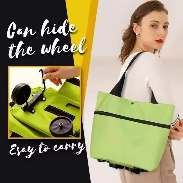 LX012 Wholesale Home Supermarket Foldable Shopping Trolley Carts Tote Bag With Wheels Reusable Portable Market Shopping Bags