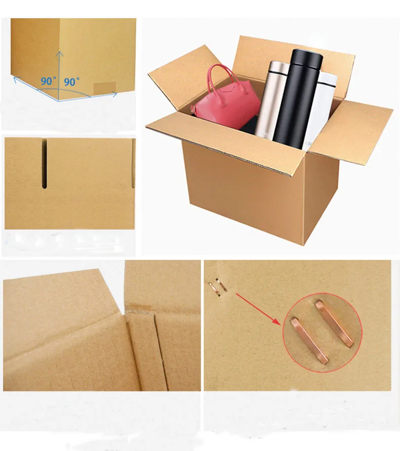 100/Bags Wholesale Custom Shipping Boxes Small Carton Packing Box Paperbox Express Moving Paper Box