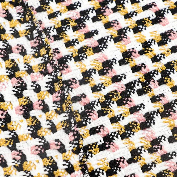 Девичья твидовая элегантная зимняя ветрозащитная плотная твидовая шерстяная ткань для пальто розового цвета