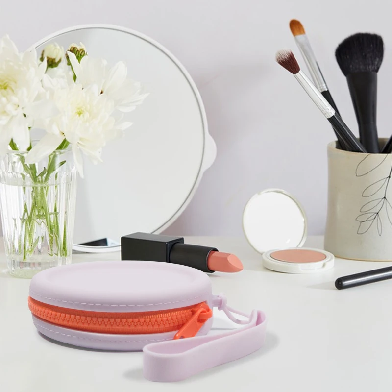 Custom Logo Mini Silicone Coin Purse Small Kids Money Pouch Lipstick Bag Wallets for Women Girls Key Lipstick Bag