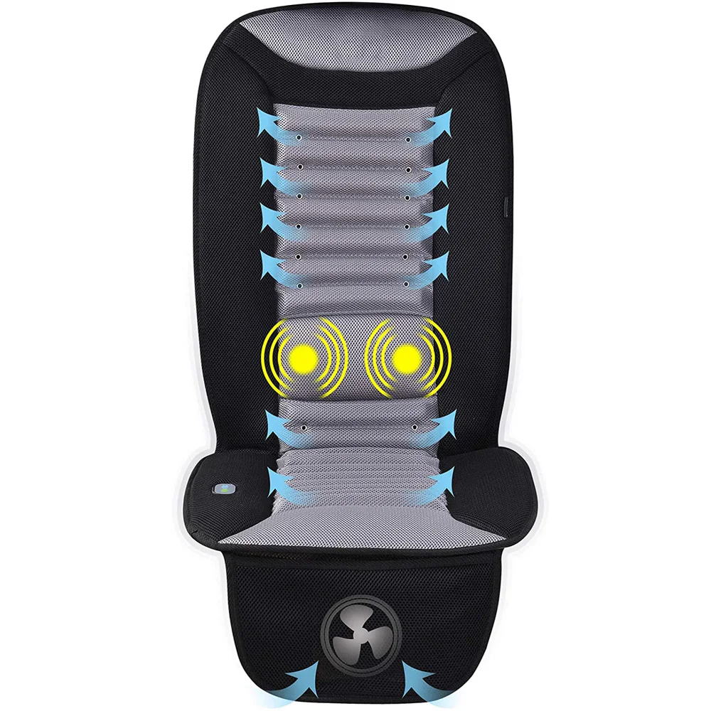 Cooling Car Seat Cushion with Massage, Car Seat Cooling Pad,Air Conditioned Seat Cover with Car Fan for Car Home and Office