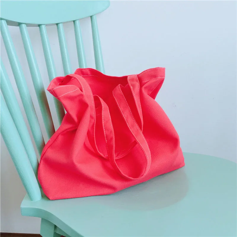 Shenzhen Factory Waterproof Colorful  Large Capacity Girl Shoulder Hand Bucket Bag Women Canvas Bags