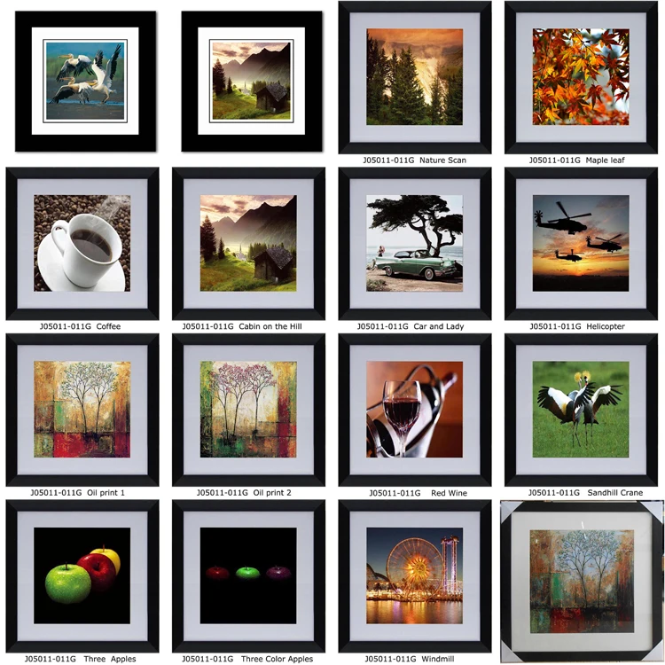 Factory Custom All Size 16x20 18x24 20x24 20x28 24x30 24x36 Black Plastic Picture Photo Frame with Mat