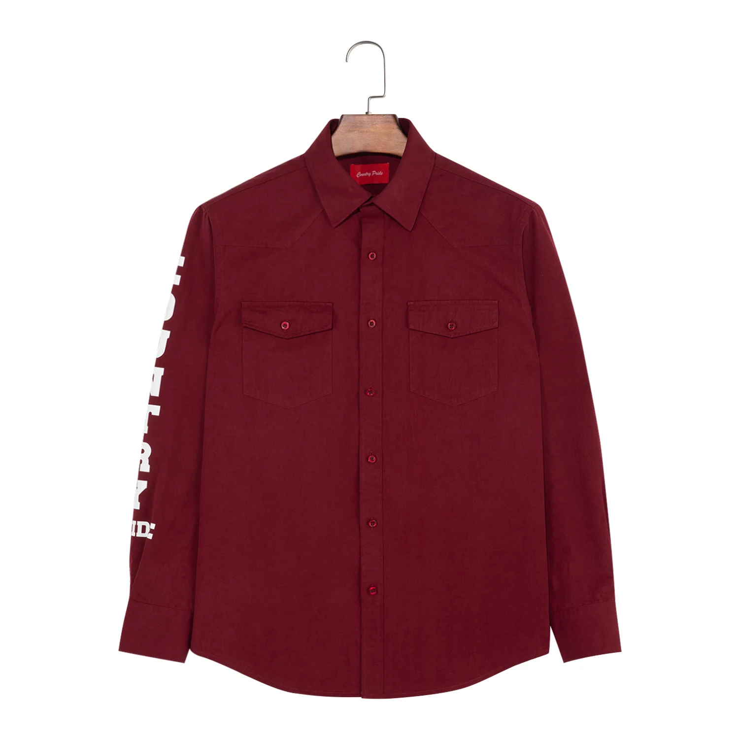 100% хлопчатобумажные мужские ковбойские рубашки с вышитым логотипом бренда