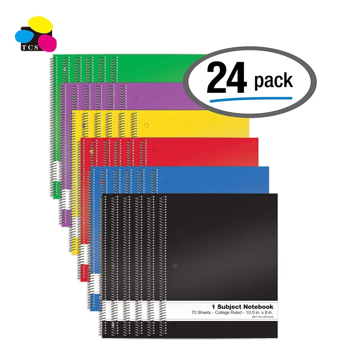 
Chinese high 24 Pack 70 Sheet 8 x 10.5 inches 1-Subject Spiral Notebooks With College Rule For Better Office Products 