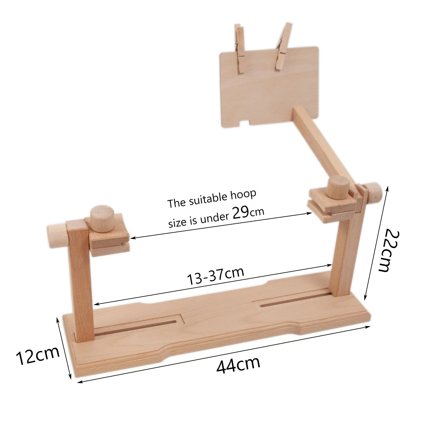 Seat Round 360 Degree Rotatable Embroidery Frame Adjustable Wooden Cross Stitch Embroidery Lap Stand Frame