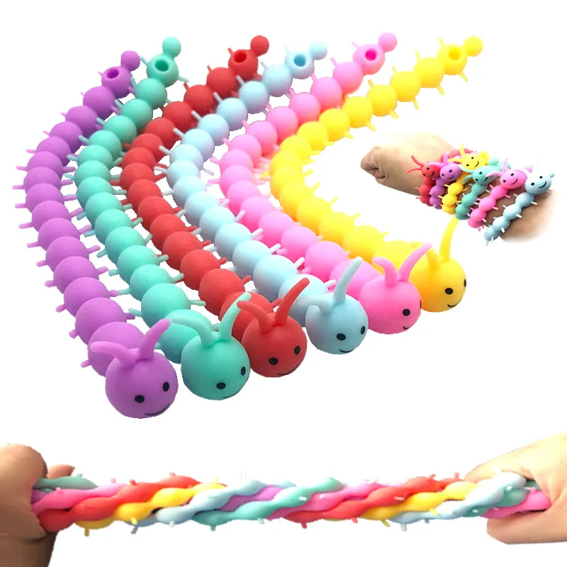 Caterpillar Fidget червячный эластичный шнур игрушка черви для детей