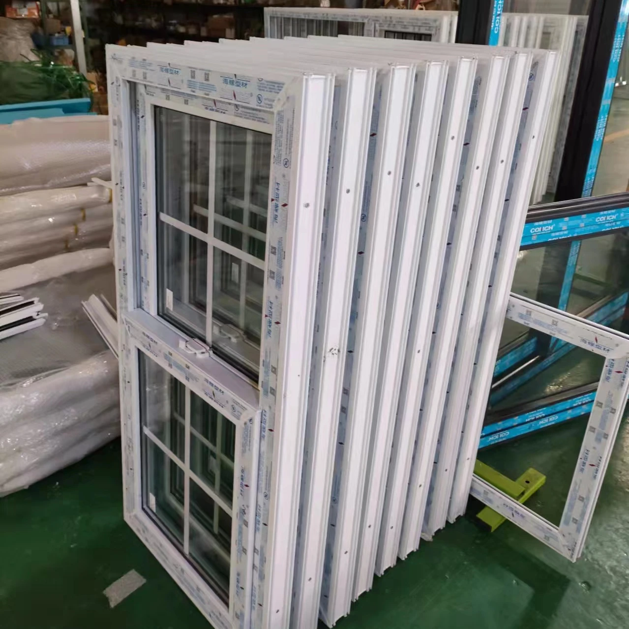 Modern house UPVC vertical Sliding Windows French style