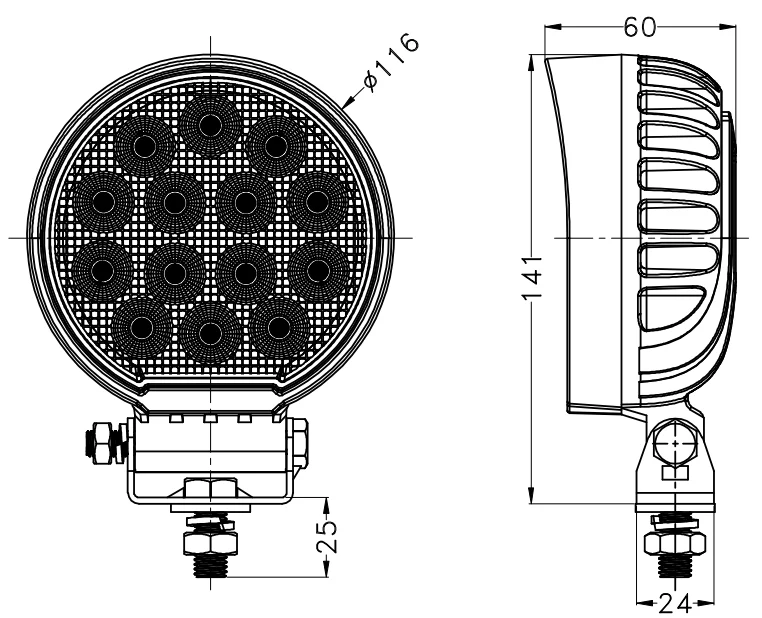 4' inch round 56w led working light high lumens good quality led tail lights truck
