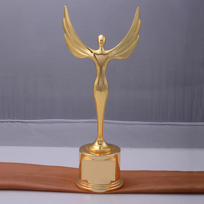 Customized Logo high quality Metal Golden Angel Trophy Awards