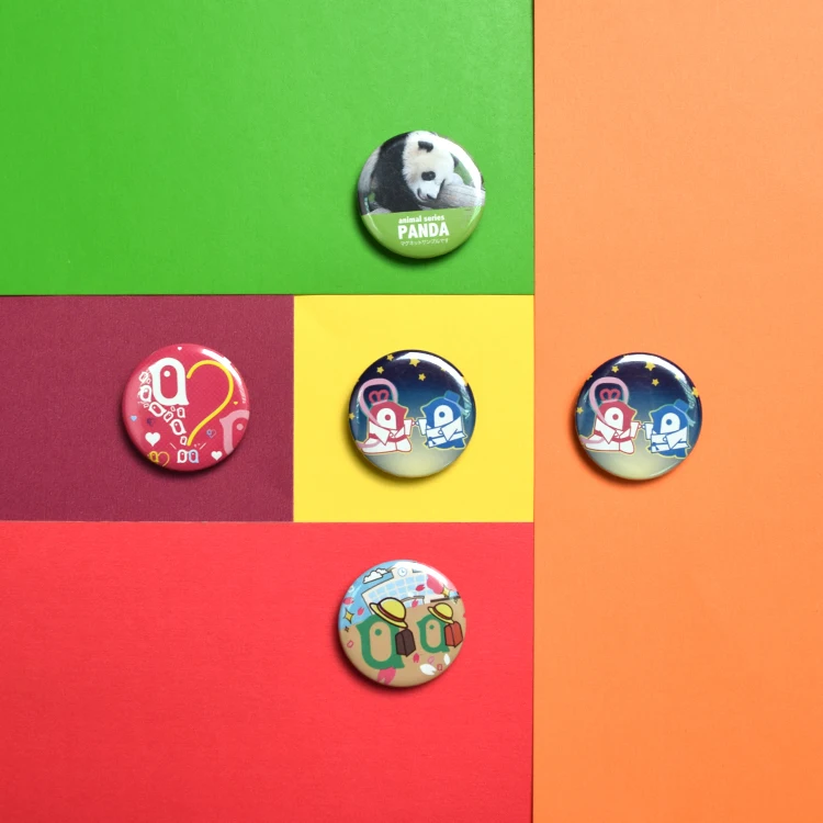 Round Tinplate Fridge Magnet Magnetic Souvenir Diameter 32mm