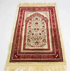 Wholesale high quality mosque prayer room carpet Fringed carpet Muslim worship carpet