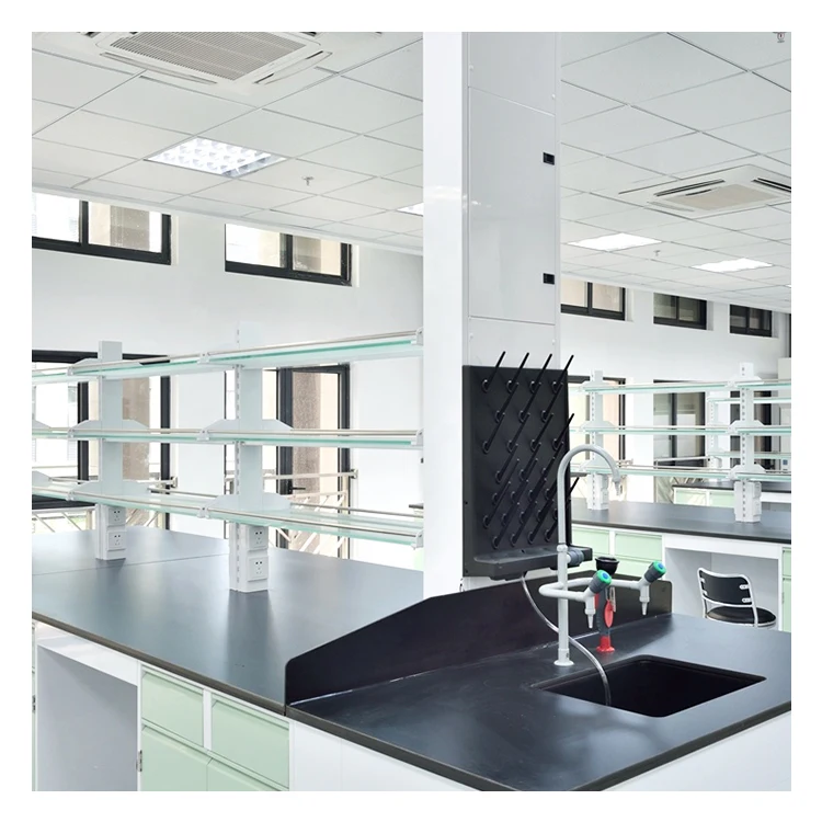 Floor standing Customized steel lab workbench steel central lab table bench for utilities or lab