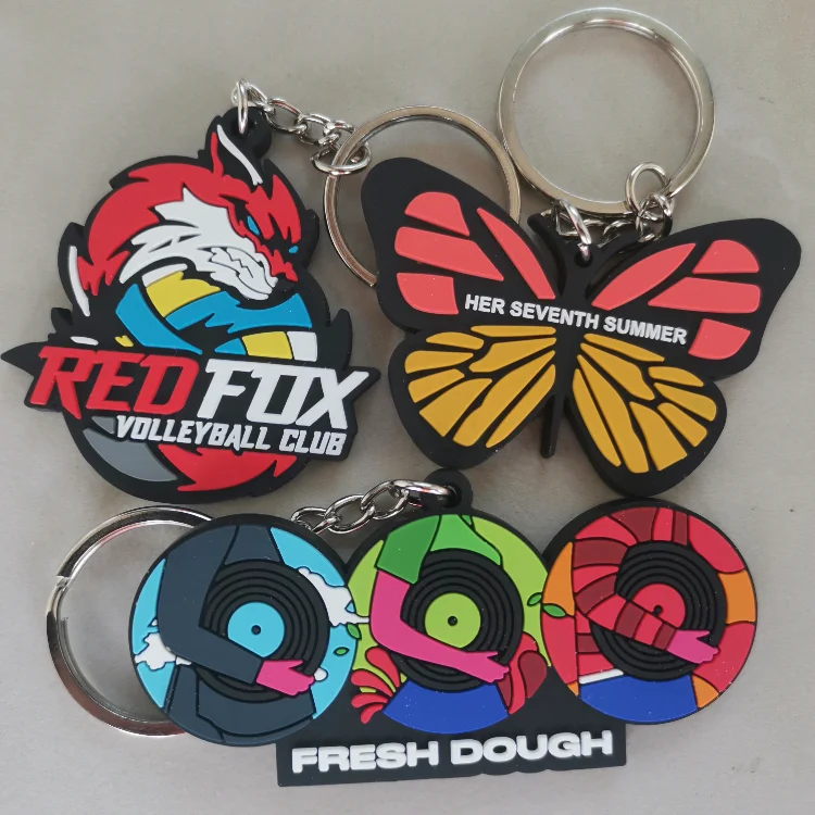 Custom Soft Brand Logo 3d Pvc Key Chain Fashion Keychain Car Great Gift