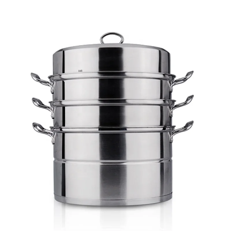 Best Quality 3-Layer Soup Cooking Steaming Food Stainless Steel Steamer Pot for Restaurant
