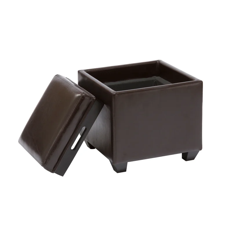 Новый стиль, деревянный оттоманский ящик, кожаный табурет с подносом