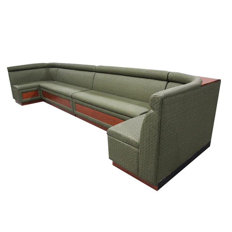Custom U Shape Wood Restaurant Booths Cafe Seating Restaurant Sofa Bench