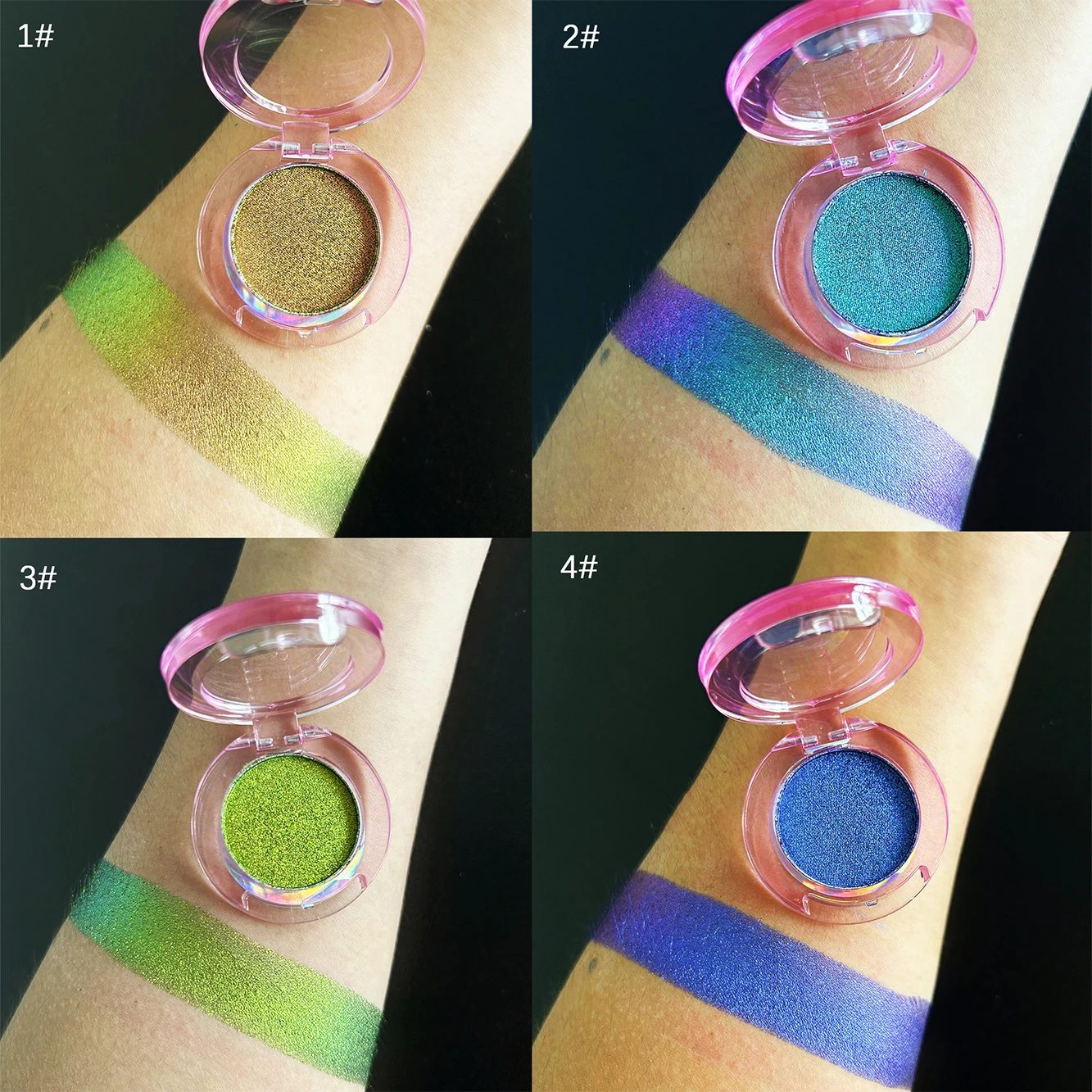 Private Label Eye Shadow Single Custom Chrome Eyeshadow Single Pressed Chameleon Eyeshadow