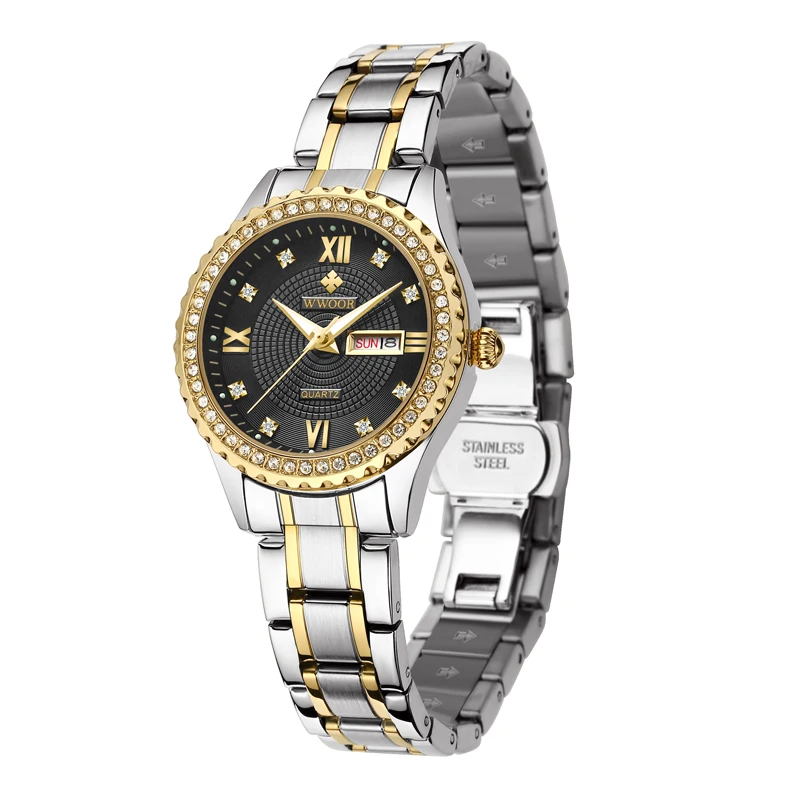 New Arrival WWOOR Private Label Ladies Diamond Watches Popular Business Dress Womens High Quality Stainless Steel Logo Watches