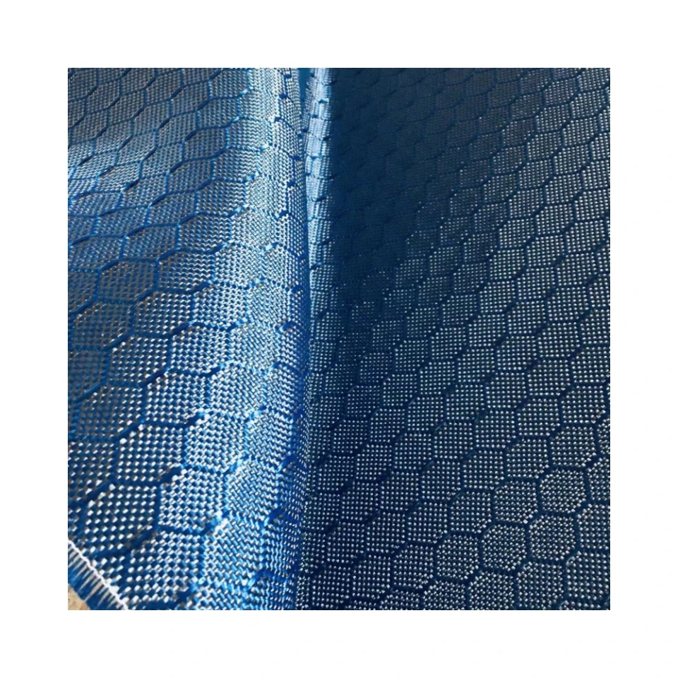 Углеродная гибридная синяя арамидная ткань 240 г шестигранный сотовый