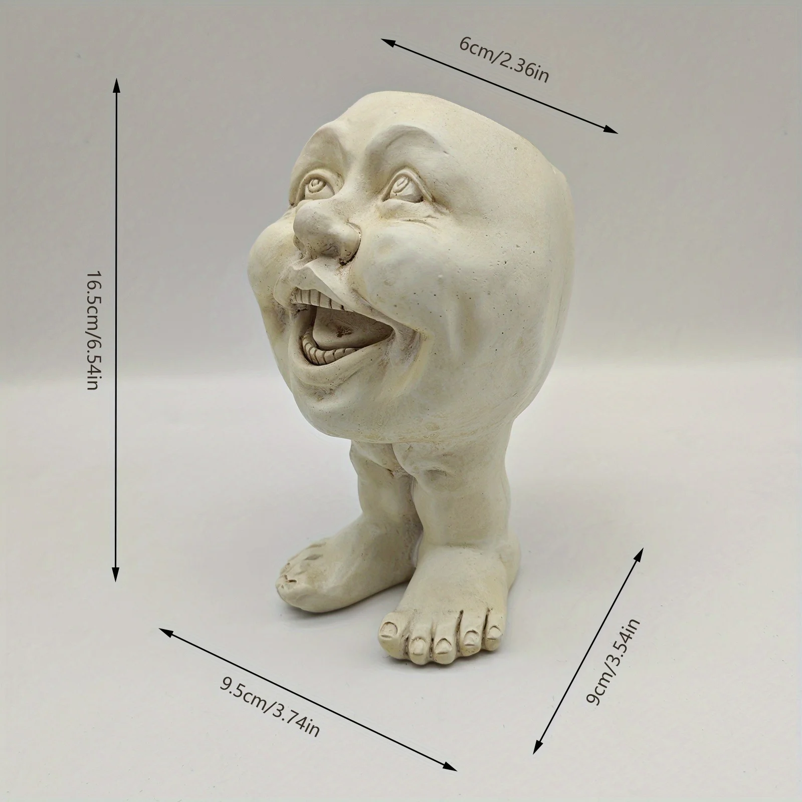 Fengzhi Factory Funny Muggle face statue flower pot Funny emoticons Garden decoration flower pot resin crafts