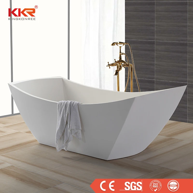 KKR Durable Solid Surface Bath Freestanding Bath Tub Artificial Stone Bathtub