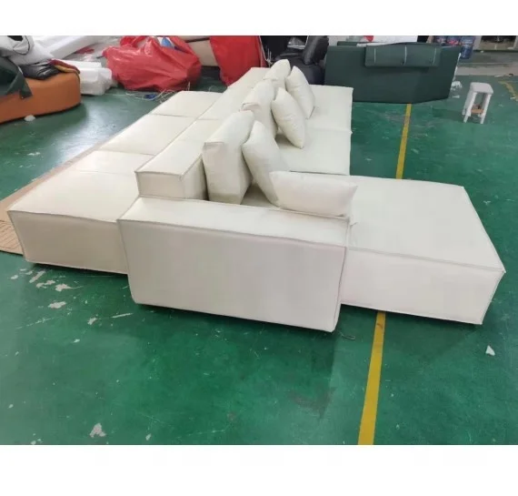 Modern cube sofa simple designer couch leather sectional sofa set for living room