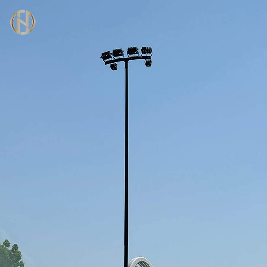 FUTAO Stadium Spotlight/Floodlight 15m/18m/20m/25m/30m Galvanized Steel LED Street High-Mast Lighting Pole with Factory-Price