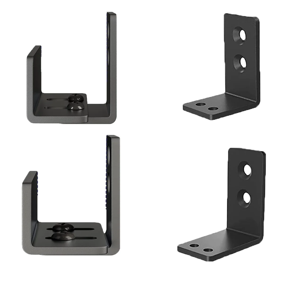 Black Steel U-Shaped Sliding Barn Door Adjustable and Flexible Bottom Floor Guide for Kitchen Decor Interior Design