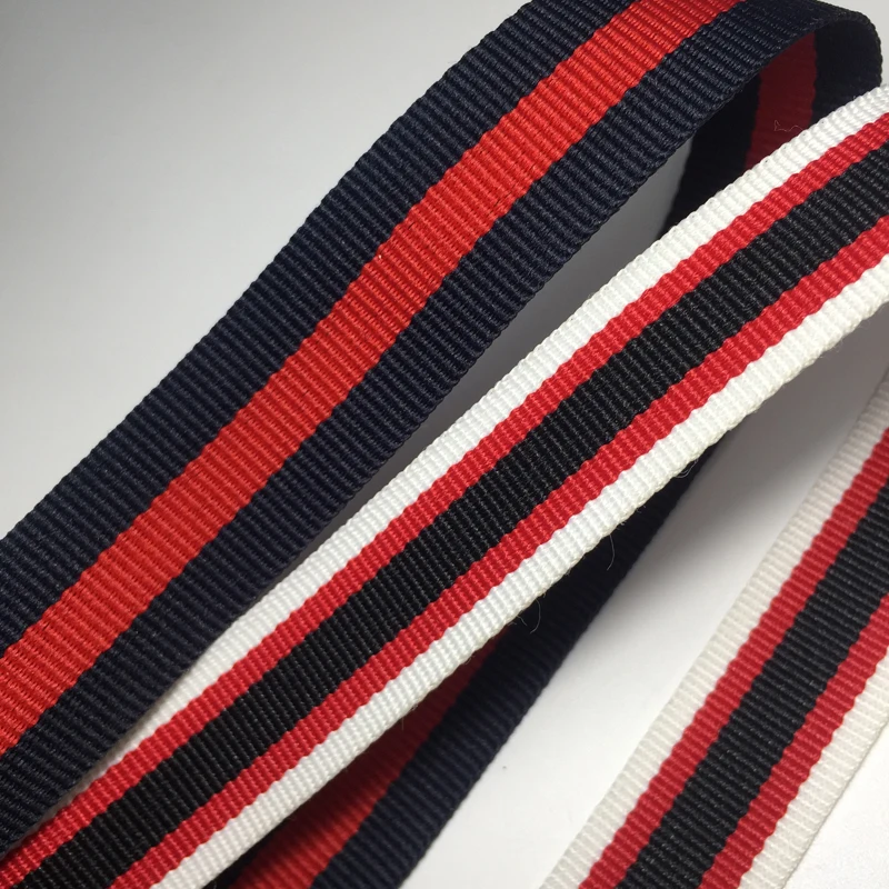 
Wholesale customized intercolor striped polyester webbing manufacturers direct 