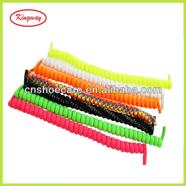 Elastic Kids Coiled Twist-Twist No Tie Polyester Shoelaces for Kids Youth Shoes
