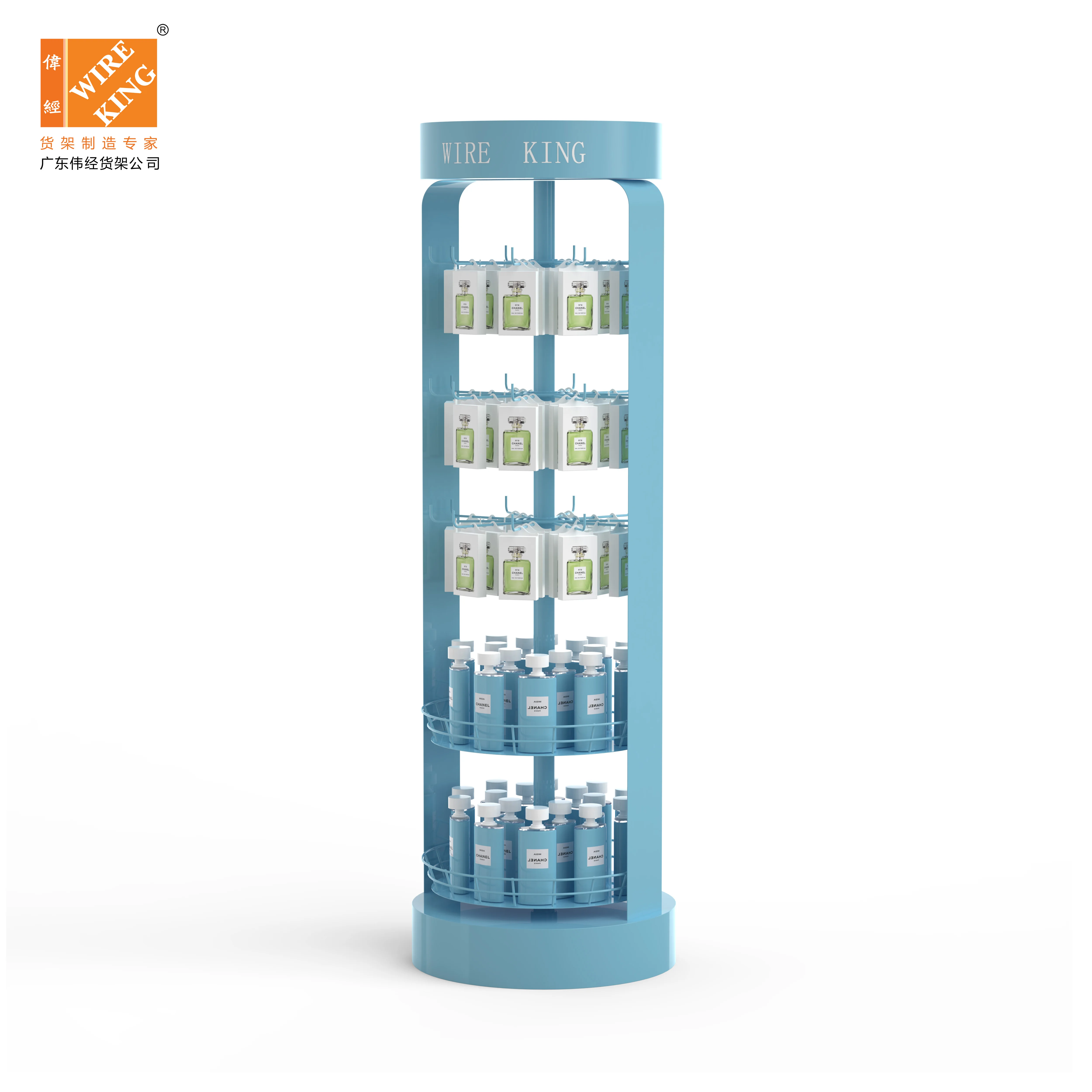 Hook Display Rack Gondola Shelving Metal Floor Standing Display Stand For Boutique Store Product Display Rack