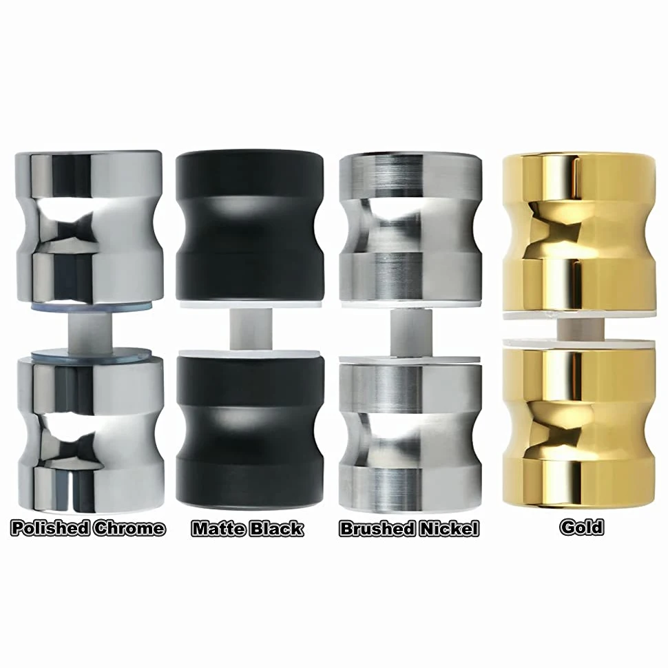 Solid 304 Stainless Steel Shower Glass Door Knob Bathroom Round Back-to-Back Pull