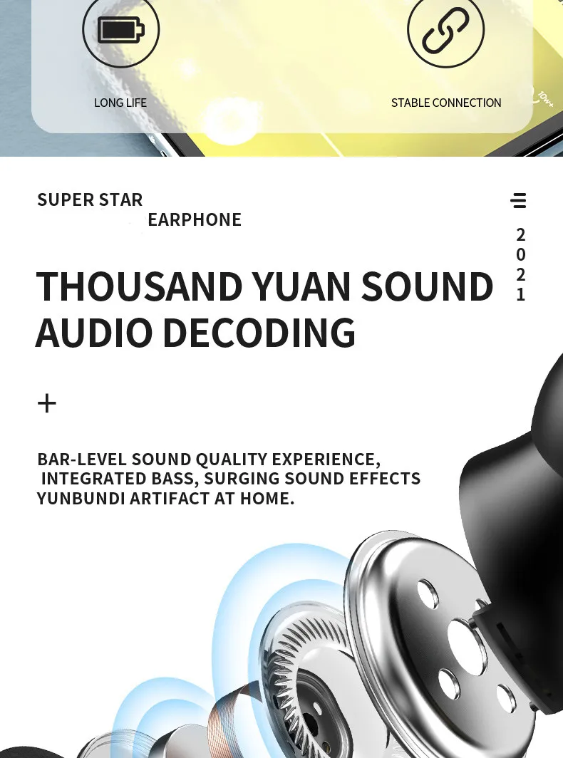 Creative Rotatable Design H8 TWS Wireless Earphone With Mic BT 5.0 HIFI Headset IPX6 Waterproof Stereo Sport Music Mini Earbuds