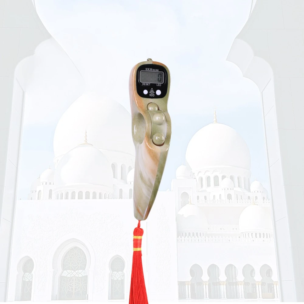 SXH5136 Factory Wholesale Marble Color Electronics Digital Tally Counter with LED Beep Sound Prayer Digital Tasbih Beads Rosary