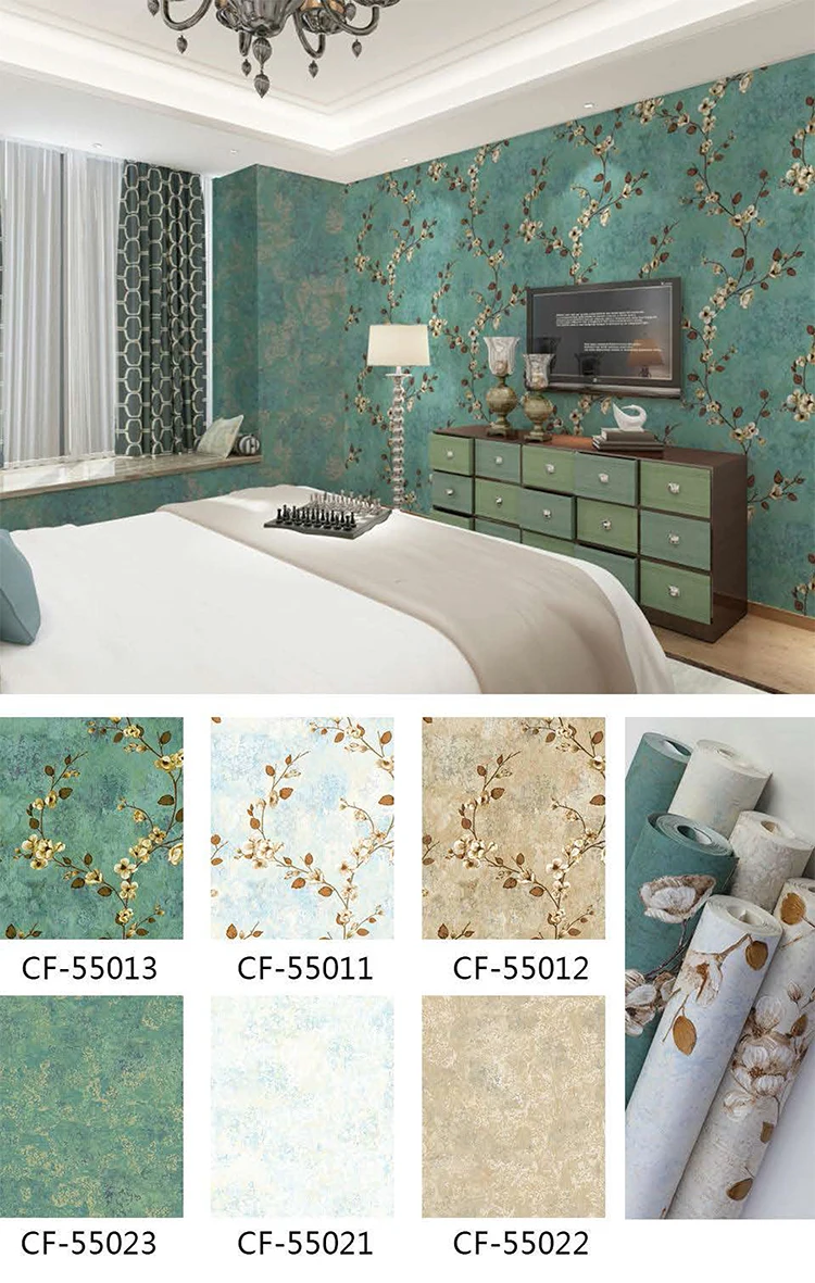 In stock Colomac interior decoration PVC waterproof and flame retardant 3D wallpaper