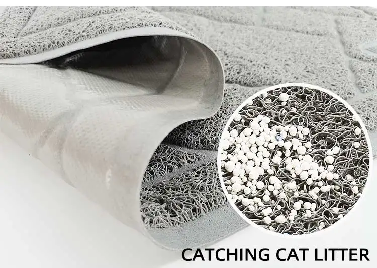 Soft on Kitty Paws 90*60cm Large Kitty Litter Box Mat PVC Cat Litter Mat with Non-Slip Backing