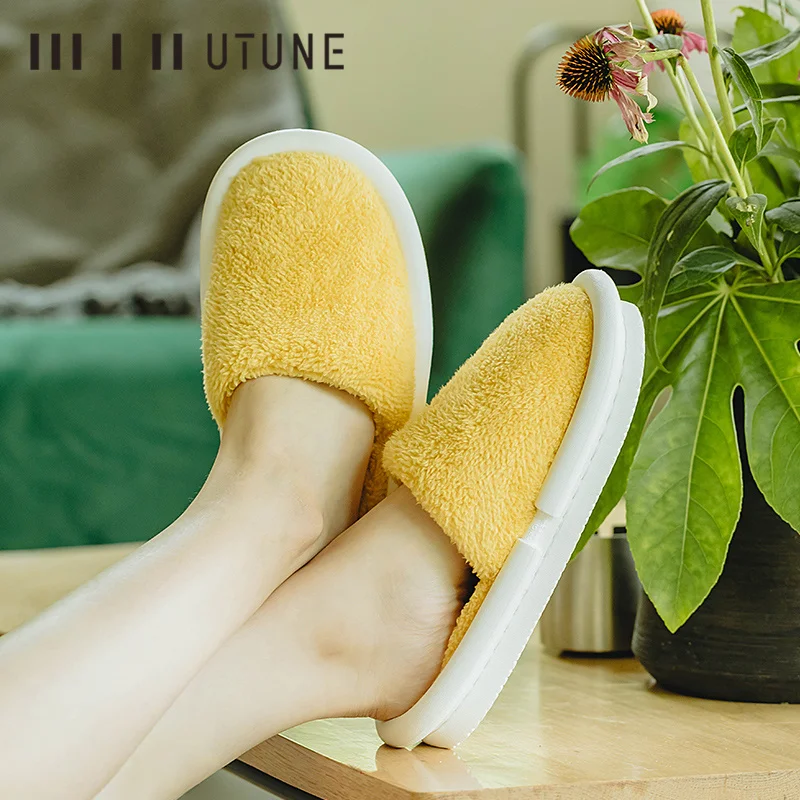 UTUNE Baby Shoes Winter Home Slippers Indoor Non-slip Simple Soft Fur Fluffy Girls Boys Shoes Slippers