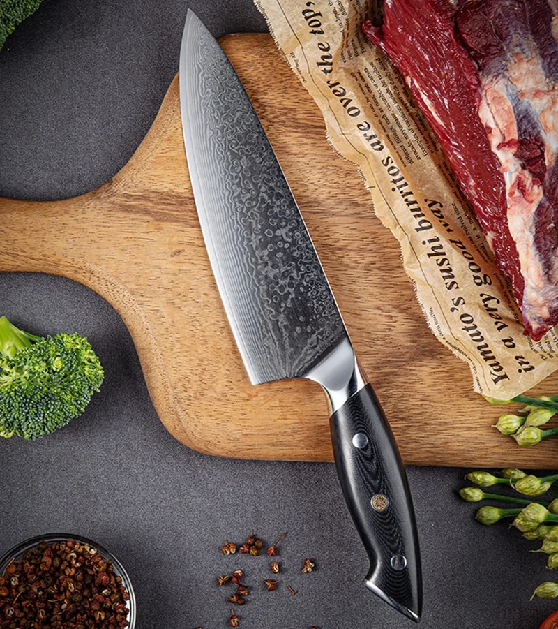 dropshipping Top Seller 8 inch High Carbon German Damascus Steel Kitchen Chef Knife