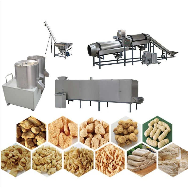 Textured soya protein making machine soya chucks machine soya meat processing line