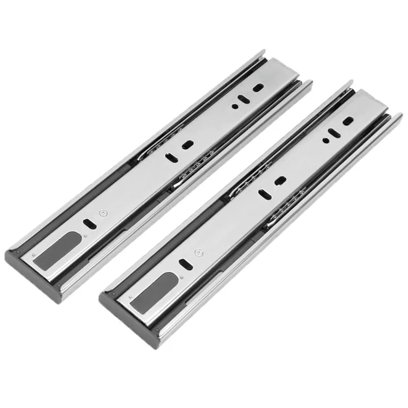 Furniture Hardware full extension 3 Fold Soft Closing rail runners Cabinet Metals drawer slides ball bearing